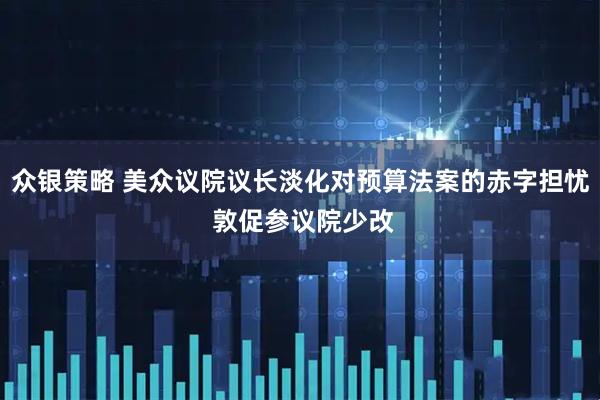 众银策略 美众议院议长淡化对预算法案的赤字担忧 敦促参议院少改