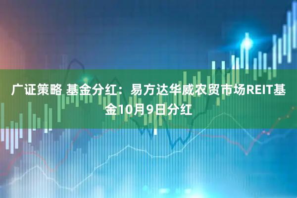 广证策略 基金分红：易方达华威农贸市场REIT基金10月9日分红